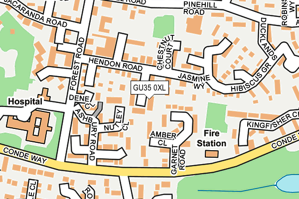 GU35 0XL map - OS OpenMap – Local (Ordnance Survey) GU35 0XL map - OS OpenMap – Local (Ordnance Survey)