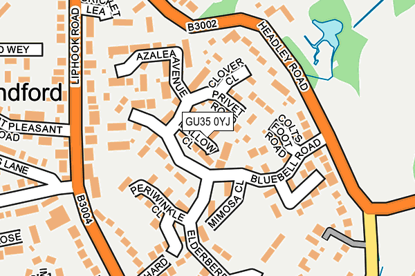 GU35 0YJ map - OS OpenMap – Local (Ordnance Survey)