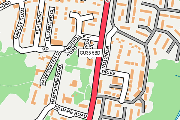 GU35 5BD map - OS OpenMap – Local (Ordnance Survey) GU35 5BD map - OS OpenMap – Local (Ordnance Survey)