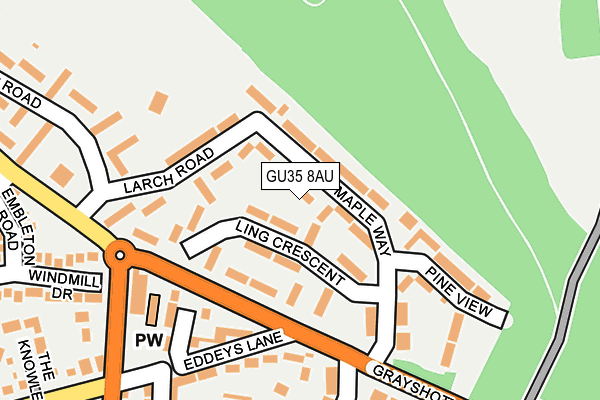 GU35 8AU map - OS OpenMap – Local (Ordnance Survey) GU35 8AU map - OS OpenMap – Local (Ordnance Survey)