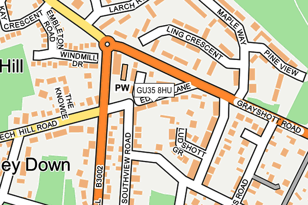 GU35 8HU map - OS OpenMap – Local (Ordnance Survey)