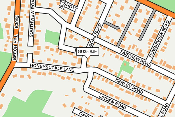 GU35 8JE map - OS OpenMap – Local (Ordnance Survey) GU35 8JE map - OS OpenMap – Local (Ordnance Survey)