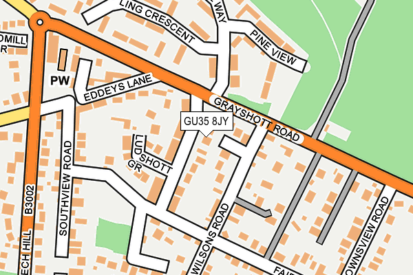 GU35 8JY map - OS OpenMap – Local (Ordnance Survey) GU35 8JY map - OS OpenMap – Local (Ordnance Survey)