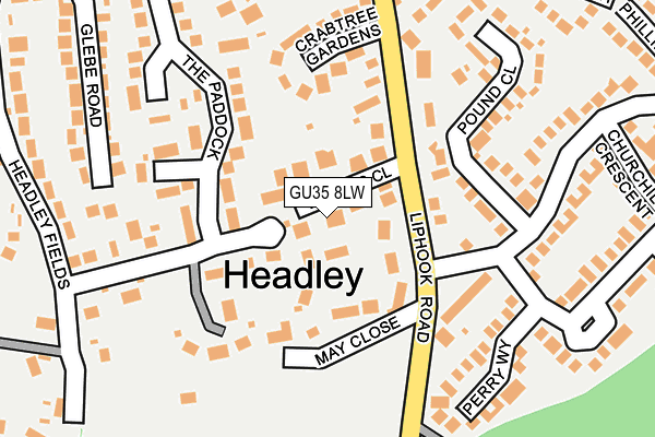 GU35 8LW map - OS OpenMap – Local (Ordnance Survey) GU35 8LW map - OS OpenMap – Local (Ordnance Survey)
