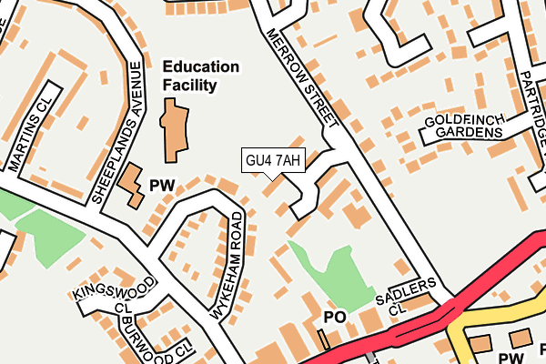 GU4 7AH map - OS OpenMap – Local (Ordnance Survey) GU4 7AH map - OS OpenMap – Local (Ordnance Survey)