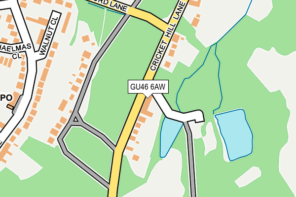 GU46 6AW map - OS OpenMap – Local (Ordnance Survey) GU46 6AW map - OS OpenMap – Local (Ordnance Survey)