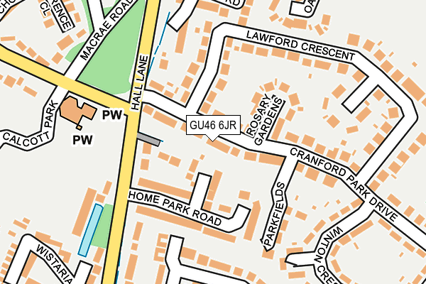 GU46 6JR map - OS OpenMap – Local (Ordnance Survey) GU46 6JR map - OS OpenMap – Local (Ordnance Survey)