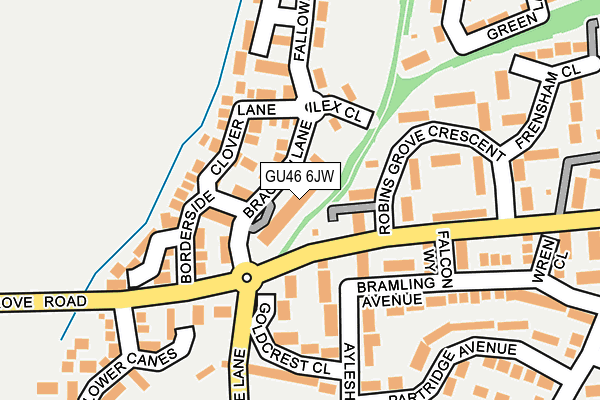 GU46 6JW map - OS OpenMap – Local (Ordnance Survey) GU46 6JW map - OS OpenMap – Local (Ordnance Survey)