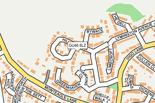 GU46 6LZ map - OS OpenMap – Local (Ordnance Survey)