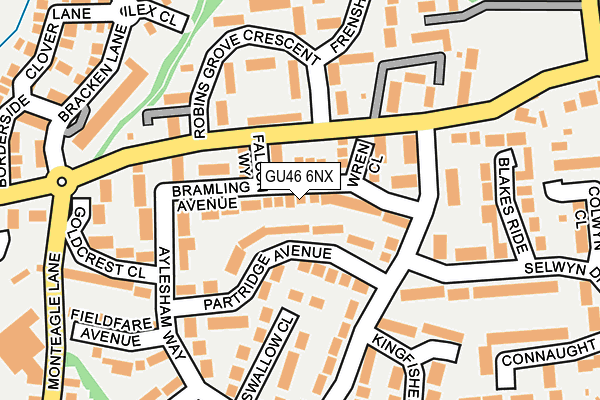 GU46 6NX map - OS OpenMap – Local (Ordnance Survey) GU46 6NX map - OS OpenMap – Local (Ordnance Survey)