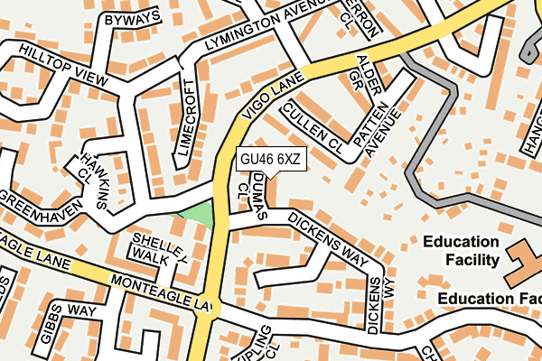 GU46 6XZ map - OS OpenMap – Local (Ordnance Survey)