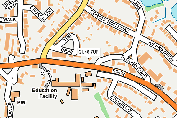 GU46 7UF map - OS OpenMap – Local (Ordnance Survey) GU46 7UF map - OS OpenMap – Local (Ordnance Survey)