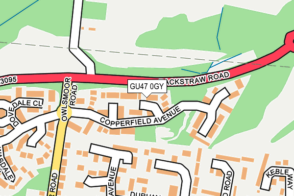 GU47 0GY map - OS OpenMap – Local (Ordnance Survey) GU47 0GY map - OS OpenMap – Local (Ordnance Survey)