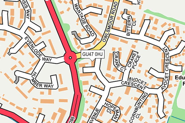 GU47 0HJ map - OS OpenMap – Local (Ordnance Survey) GU47 0HJ map - OS OpenMap – Local (Ordnance Survey)