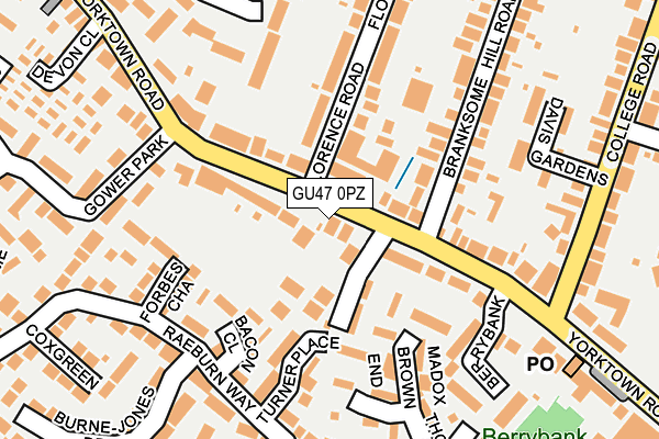GU47 0PZ map - OS OpenMap – Local (Ordnance Survey) GU47 0PZ map - OS OpenMap – Local (Ordnance Survey)