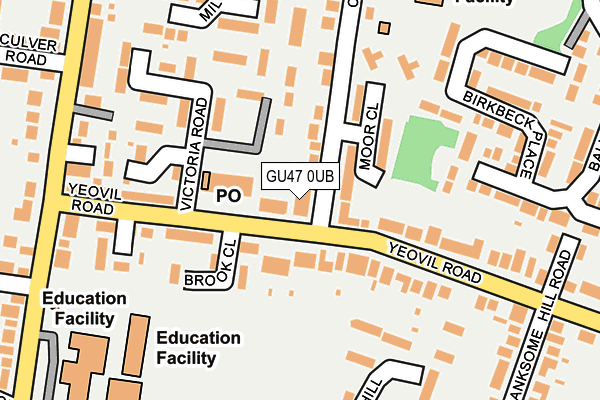 GU47 0UB map - OS OpenMap – Local (Ordnance Survey) GU47 0UB map - OS OpenMap – Local (Ordnance Survey)