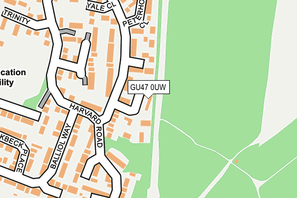 GU47 0UW map - OS OpenMap – Local (Ordnance Survey) GU47 0UW map - OS OpenMap – Local (Ordnance Survey)