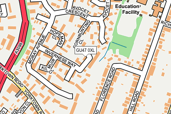 GU47 0XL map - OS OpenMap – Local (Ordnance Survey) GU47 0XL map - OS OpenMap – Local (Ordnance Survey)