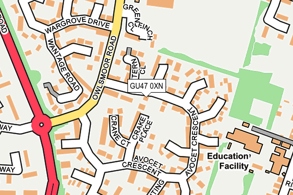 GU47 0XN map - OS OpenMap – Local (Ordnance Survey)