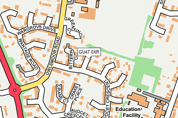 GU47 0XR map - OS OpenMap – Local (Ordnance Survey) GU47 0XR map - OS OpenMap – Local (Ordnance Survey)