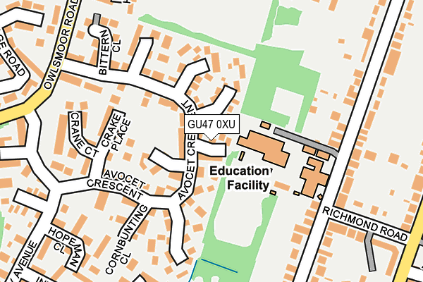 GU47 0XU map - OS OpenMap – Local (Ordnance Survey) GU47 0XU map - OS OpenMap – Local (Ordnance Survey)