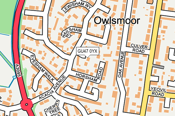 GU47 0YX map - OS OpenMap – Local (Ordnance Survey) GU47 0YX map - OS OpenMap – Local (Ordnance Survey)