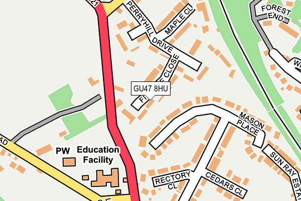 GU47 8HU map - OS OpenMap – Local (Ordnance Survey) GU47 8HU map - OS OpenMap – Local (Ordnance Survey)