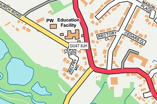 GU47 8JH map - OS OpenMap – Local (Ordnance Survey) GU47 8JH map - OS OpenMap – Local (Ordnance Survey)