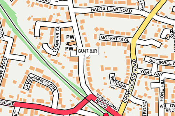 GU47 8JR map - OS OpenMap – Local (Ordnance Survey) GU47 8JR map - OS OpenMap – Local (Ordnance Survey)