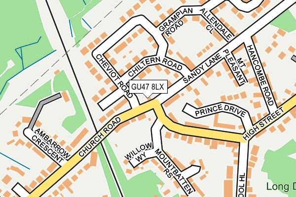 GU47 8LX map - OS OpenMap – Local (Ordnance Survey) GU47 8LX map - OS OpenMap – Local (Ordnance Survey)