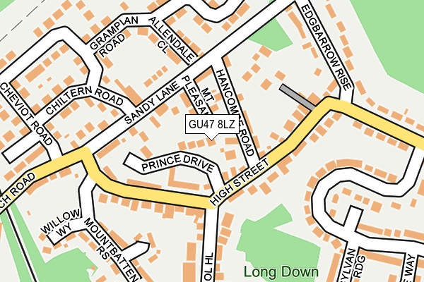 GU47 8LZ map - OS OpenMap – Local (Ordnance Survey) GU47 8LZ map - OS OpenMap – Local (Ordnance Survey)