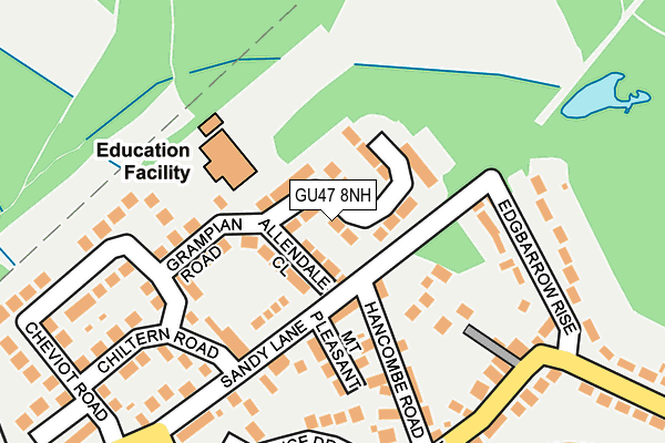 GU47 8NH map - OS OpenMap – Local (Ordnance Survey) GU47 8NH map - OS OpenMap – Local (Ordnance Survey)