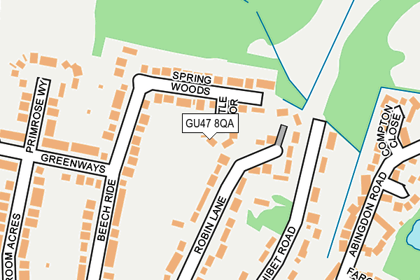 GU47 8QA map - OS OpenMap – Local (Ordnance Survey) GU47 8QA map - OS OpenMap – Local (Ordnance Survey)