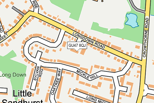 GU47 8QJ map - OS OpenMap – Local (Ordnance Survey) GU47 8QJ map - OS OpenMap – Local (Ordnance Survey)