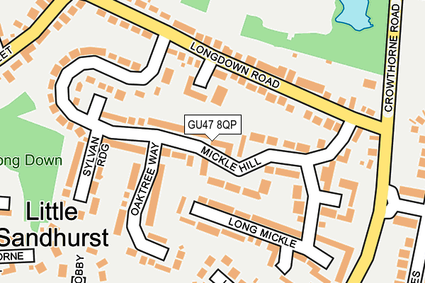 GU47 8QP map - OS OpenMap – Local (Ordnance Survey) GU47 8QP map - OS OpenMap – Local (Ordnance Survey)