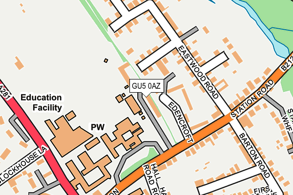 GU5 0AZ map - OS OpenMap – Local (Ordnance Survey) GU5 0AZ map - OS OpenMap – Local (Ordnance Survey)