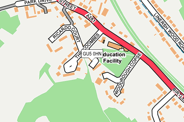 GU5 0HN map - OS OpenMap – Local (Ordnance Survey)