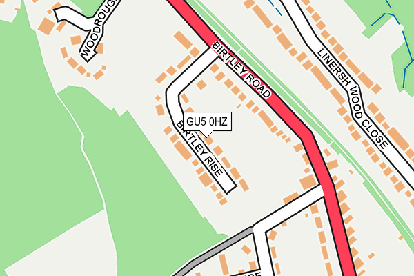 GU5 0HZ map - OS OpenMap – Local (Ordnance Survey) GU5 0HZ map - OS OpenMap – Local (Ordnance Survey)