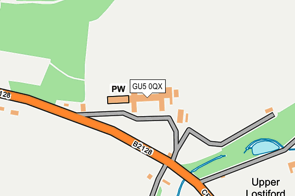 GU5 0QX map - OS OpenMap – Local (Ordnance Survey) GU5 0QX map - OS OpenMap – Local (Ordnance Survey)