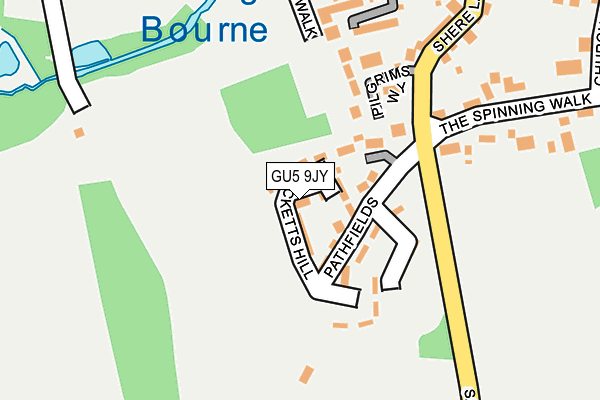 GU5 9JY map - OS OpenMap – Local (Ordnance Survey) GU5 9JY map - OS OpenMap – Local (Ordnance Survey)