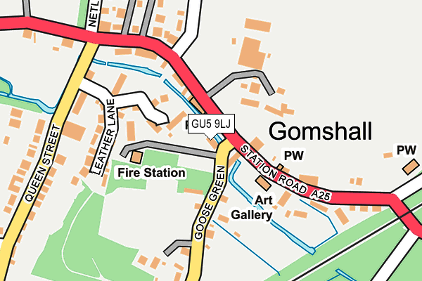 GU5 9LJ map - OS OpenMap – Local (Ordnance Survey) GU5 9LJ map - OS OpenMap – Local (Ordnance Survey)