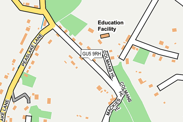 GU5 9RH map - OS OpenMap – Local (Ordnance Survey) GU5 9RH map - OS OpenMap – Local (Ordnance Survey)