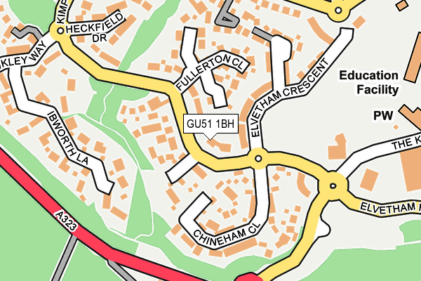 GU51 1BH map - OS OpenMap – Local (Ordnance Survey) GU51 1BH map - OS OpenMap – Local (Ordnance Survey)