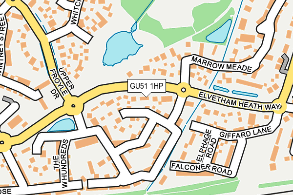 GU51 1HP map - OS OpenMap – Local (Ordnance Survey) GU51 1HP map - OS OpenMap – Local (Ordnance Survey)