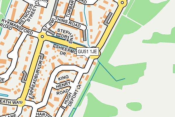GU51 1JE map - OS OpenMap – Local (Ordnance Survey) GU51 1JE map - OS OpenMap – Local (Ordnance Survey)