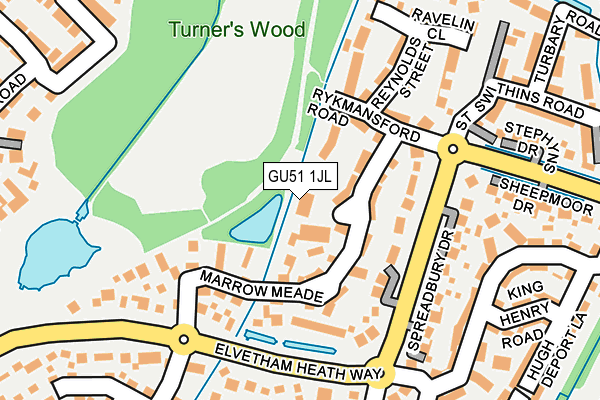 GU51 1JL map - OS OpenMap – Local (Ordnance Survey) GU51 1JL map - OS OpenMap – Local (Ordnance Survey)
