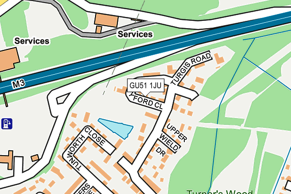 GU51 1JU map - OS OpenMap – Local (Ordnance Survey) GU51 1JU map - OS OpenMap – Local (Ordnance Survey)