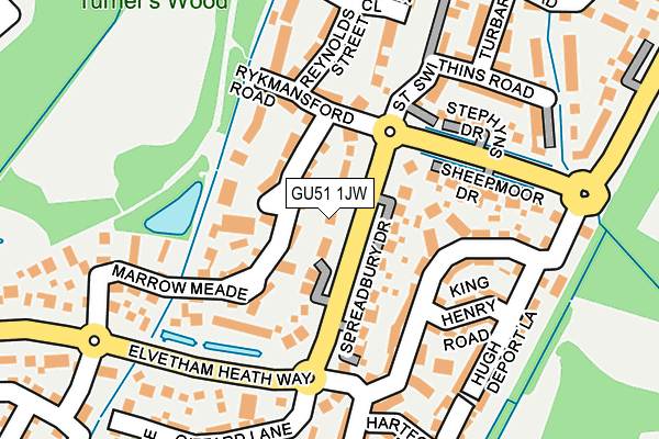 GU51 1JW map - OS OpenMap – Local (Ordnance Survey) GU51 1JW map - OS OpenMap – Local (Ordnance Survey)