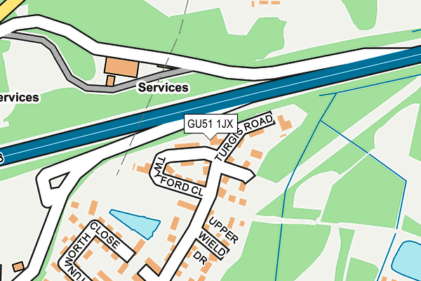 GU51 1JX map - OS OpenMap – Local (Ordnance Survey) GU51 1JX map - OS OpenMap – Local (Ordnance Survey)