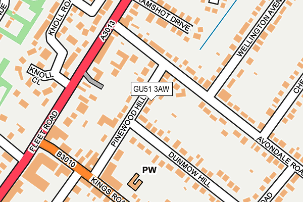 GU51 3AW map - OS OpenMap – Local (Ordnance Survey) GU51 3AW map - OS OpenMap – Local (Ordnance Survey)
